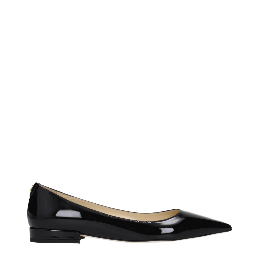 Black Leather Flats
