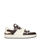 Beige Leather Low Top Sneakers