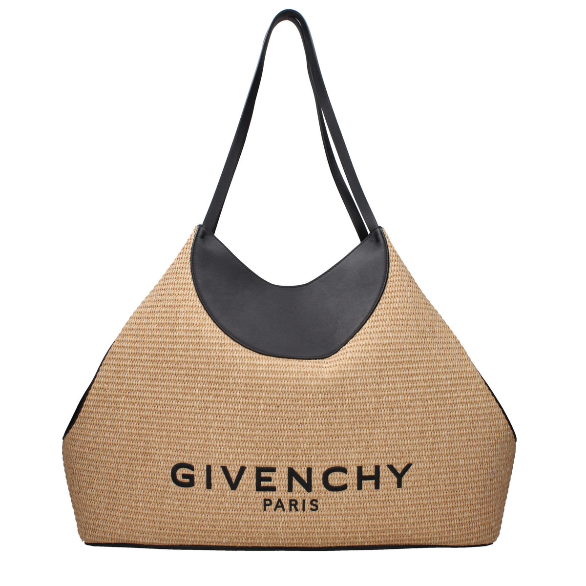 Beige Raffia Shoulder Bag