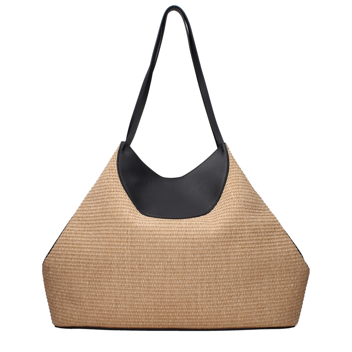 Beige Raffia Shoulder Bag