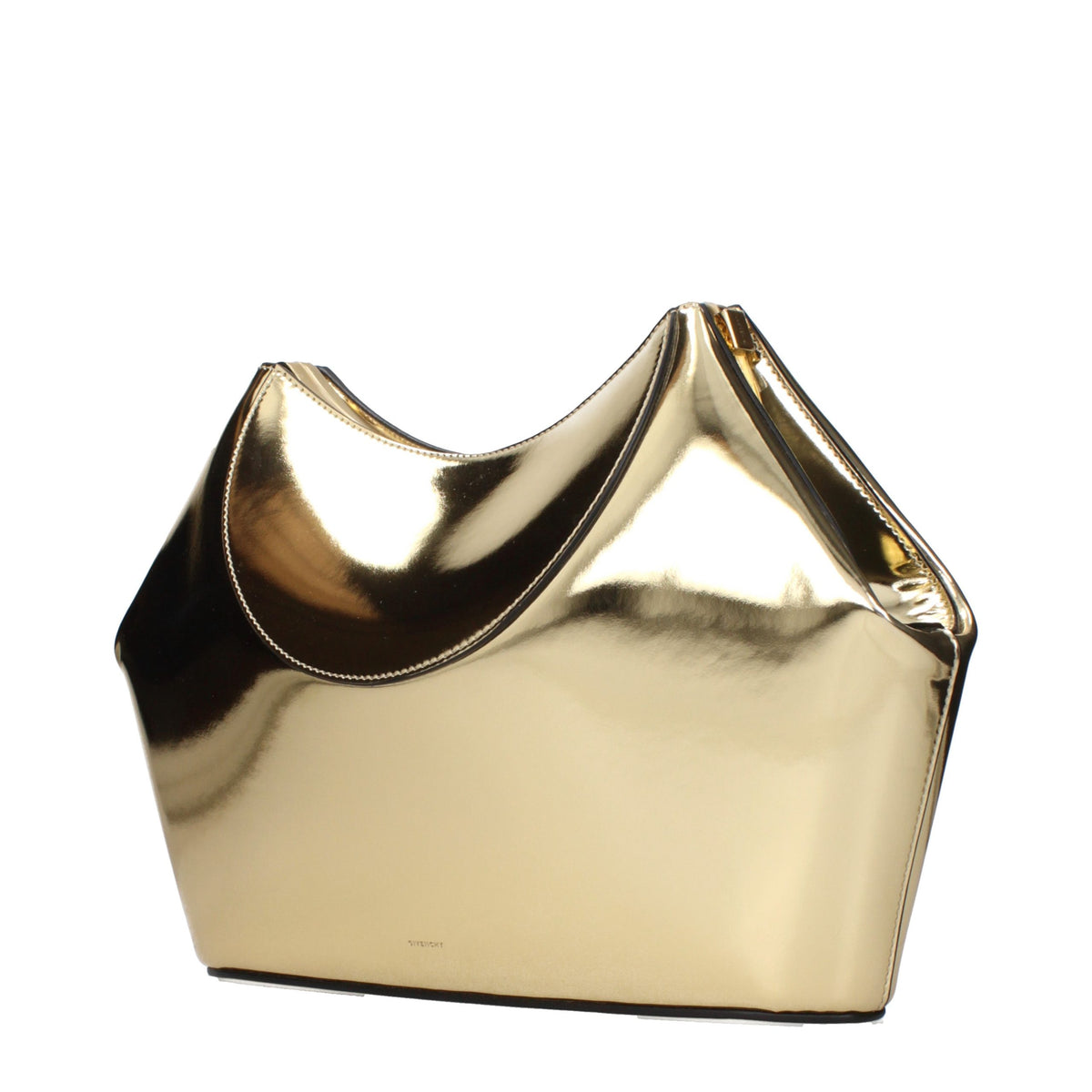 Gold Leather Clutch Bag