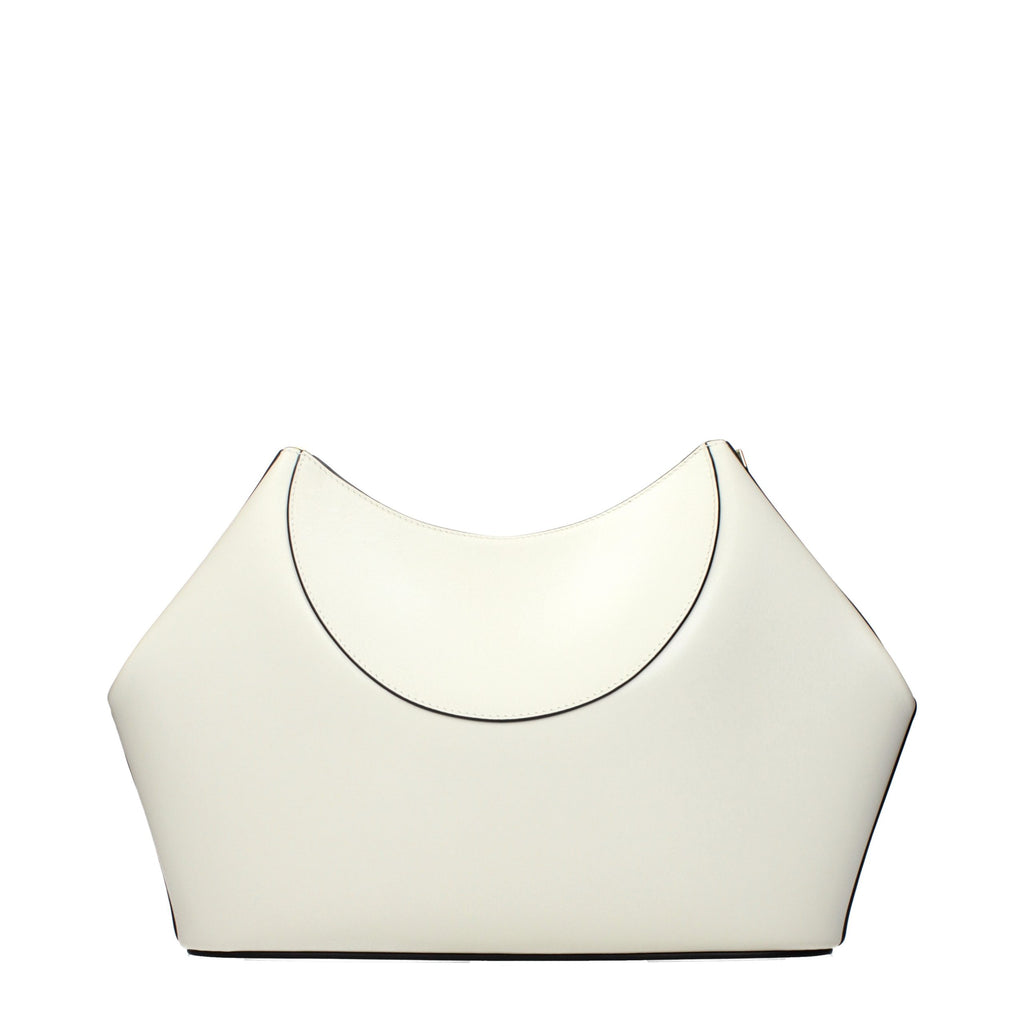 Beige Leather Clutch Bag