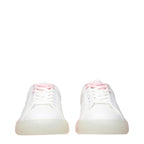 White Leather Low Top Sneakers