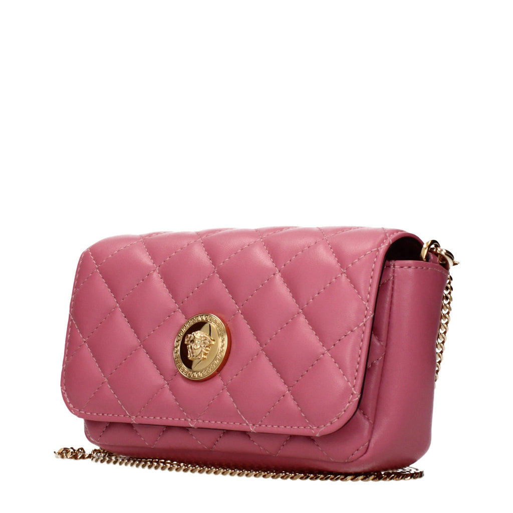 Pink Leather Crossbody Bag