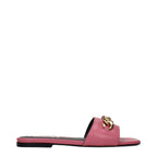 Pink Leather Slippers