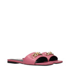 Pink Leather Slippers