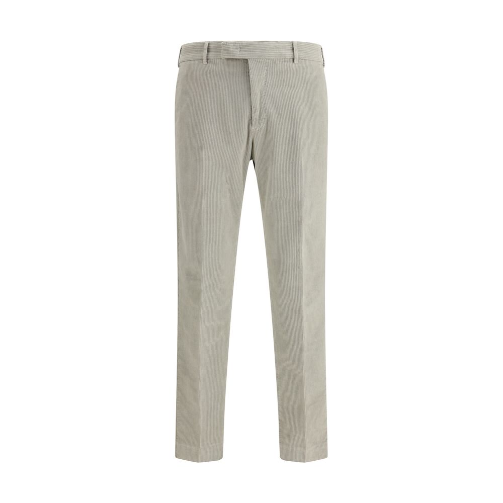 Gray Cotton Casual Pants