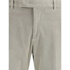 Gray Cotton Casual Pants