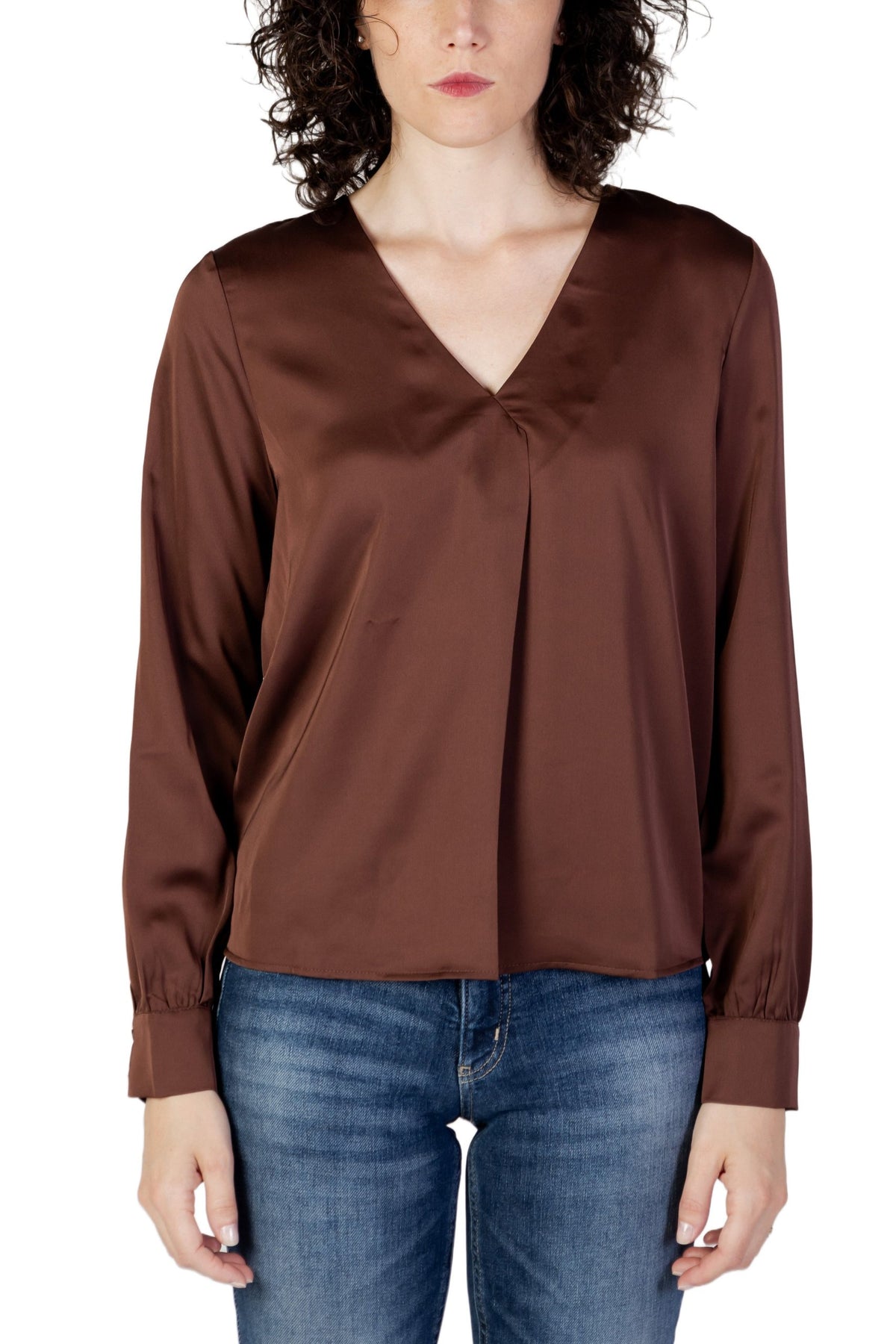 Brown Polyester Blouse