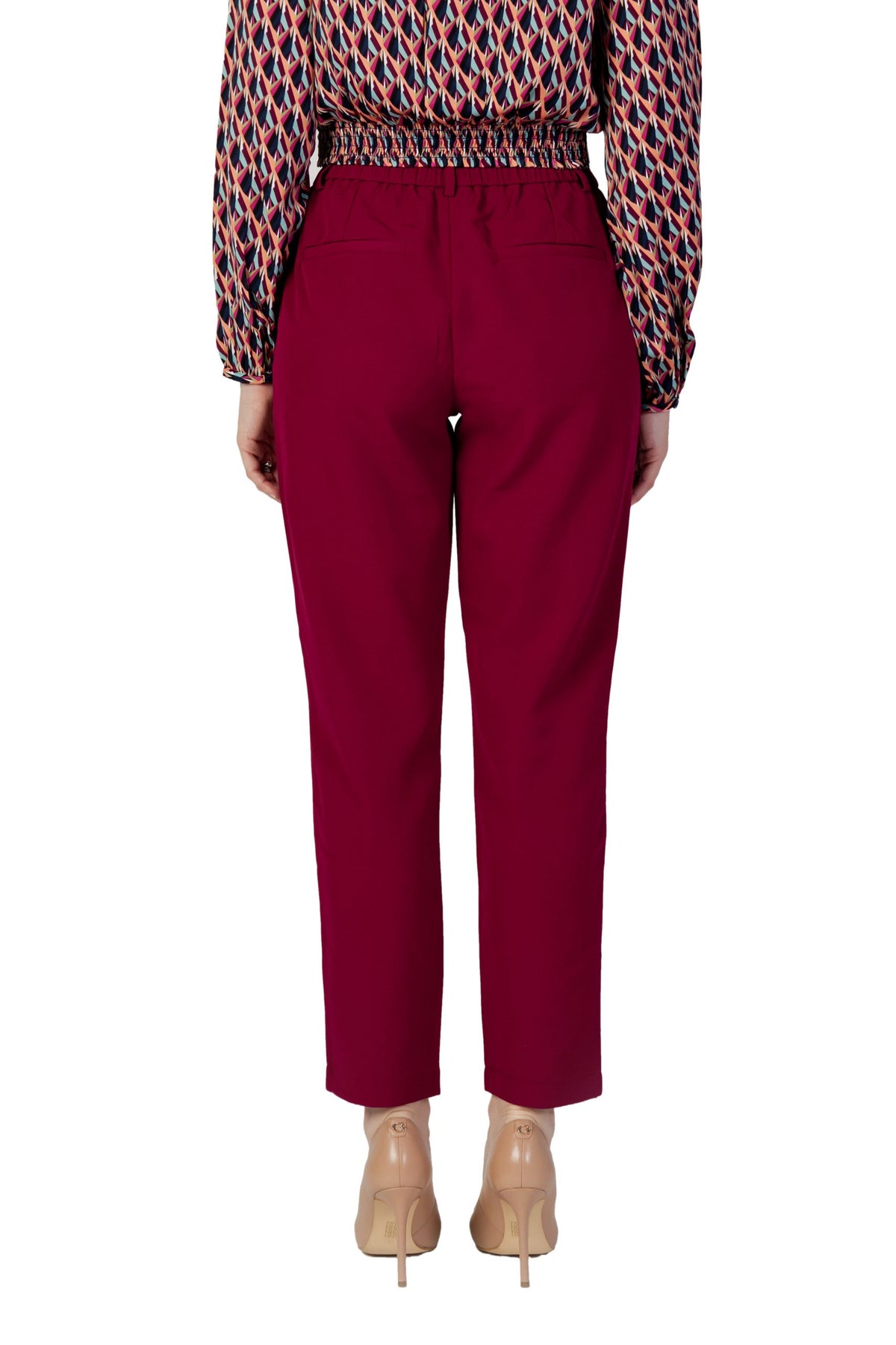 Bordeaux Polyester Dress Pants