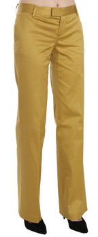 Mustard Yellow Straight Formal Trousers Pants