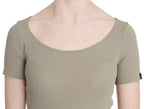 Gray 100% Nylon Short Sleeve Casual Tank Top Blouse