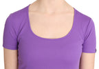 Purple 100% Polyester Short Sleeve Top  Blouse