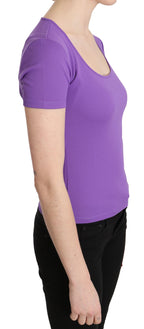 Purple 100% Polyester Short Sleeve Top  Blouse