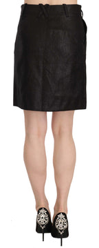 Black High Waist Curdoroy A-line Mini Skirt