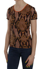 Snake Skin Print Short Sleeve Top T-shirt