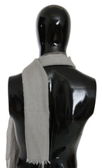 Gray Fringe Neck Wrap Cotton Scarf