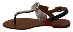 Leather Ayers Crystal Sandals Flip Flops Shoes