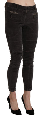 Brown Velvet Capri Cropped Cotton Pants