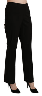 Black High Waist Straight Dress Trouser Pant