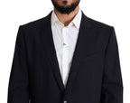 Black Wool Stretch Men Coat MARTINI Blazer