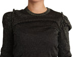 Black Gold Cropped Women Pullover Sweater