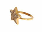 Star Gold 925 Silver Womens Clear Ring
