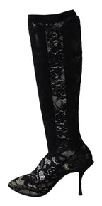 Black Taormina Lace Socks Boots Shoes Pumps
