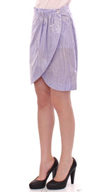 Purple Viscose Above-Knee Wrap Skirt