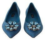 Blue Suede Crystals Loafers Flats Shoes