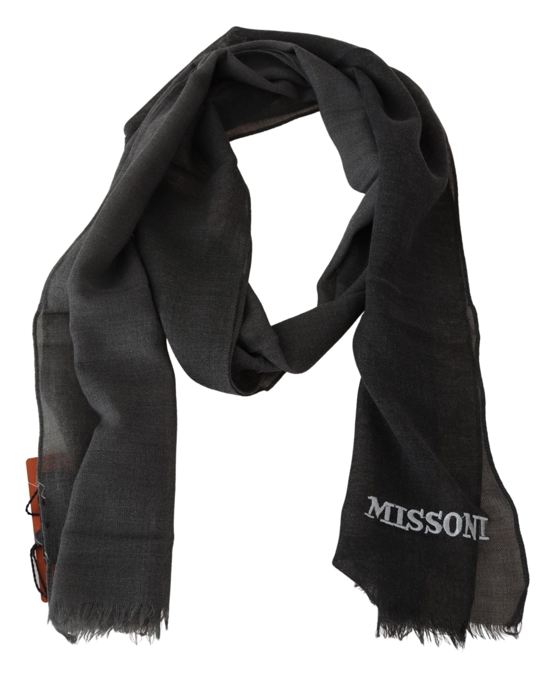 Black 100% Wool Unisex Neck Wrap Scarf