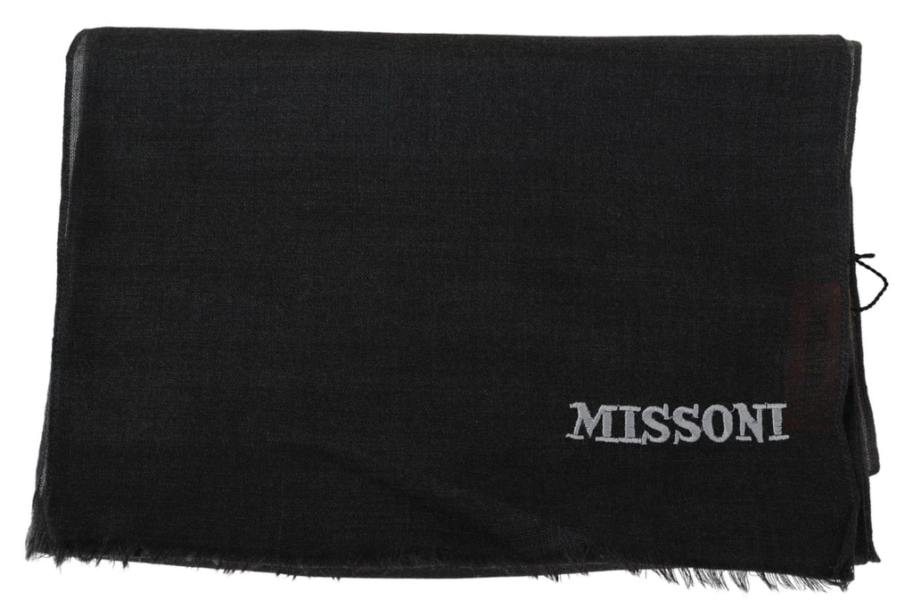 Black 100% Wool Unisex Neck Wrap Scarf