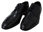 Black Leather Men Derby Formal Loafers Shoes