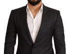 Gray Check Wool Slim Fit Blazer Jacket