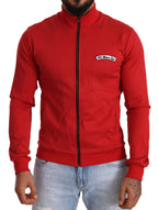 Red DG Motor Club Zipper Stretch Sweater