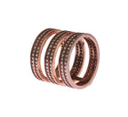 Gold 925 Silver Clear CZ Pink Ring