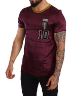 Purple Sport 10 Embroidery Crewneck T-shirt