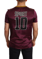 Purple Sport 10 Embroidery Crewneck T-shirt
