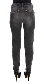 Gray Wash Cotton Blend Stretch Jeans Pants
