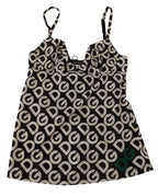 Black White Logo Print Camisole Top Underwear