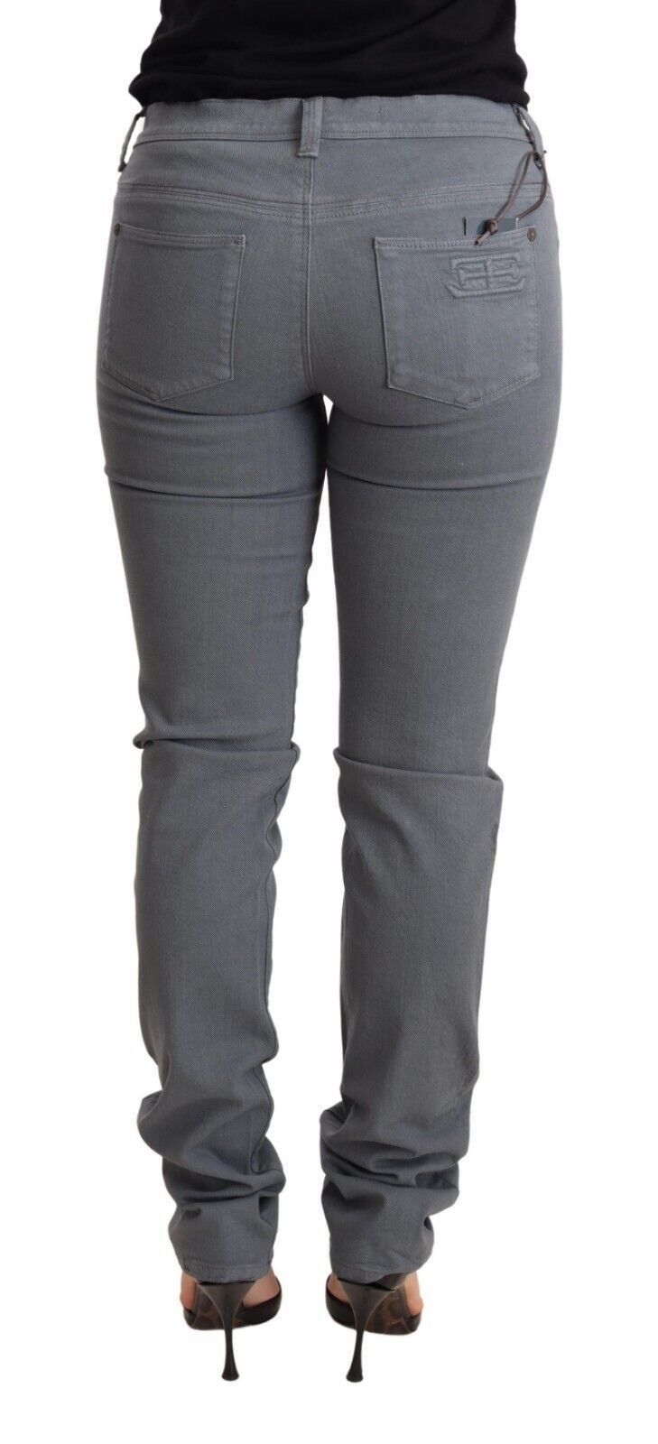 Gray Low Waist Skinny Slim Trouser Cotton Jeans