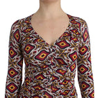 Multicolor Longsleeved Viscose Shift Dress