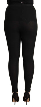 Black Cashmere Stretch Waist Tights Pants