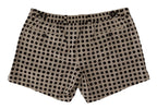 Black White Polka Dots Cotton Linen Shorts
