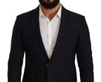 Black Single Breasted One Button Suit Jacket