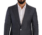 Blue Linen Cotton Jacket TAORMINA Blazer