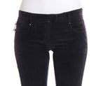 Purple Cropped Corduroys Jeans