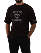 Bordeaux Cotton L-Amore Print Crewneck T-shirt