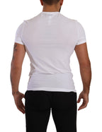 White Round Neck Cotton Stretch T-shirt Underwear