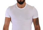 White Round Neck Cotton Stretch T-shirt Underwear